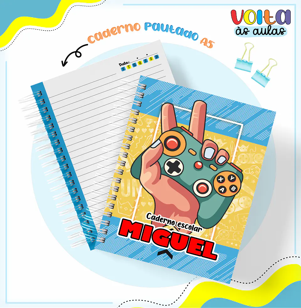 ARQUIVO ENCADERNAÇÃO KIT ESCOLAR VIDEO GAME- LINA CRIATIVA 12