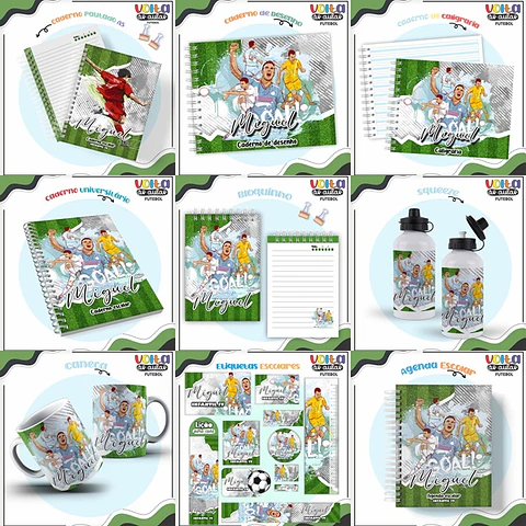 ARQUIVO ENCADERNAÇÃO KIT ESCOLAR FUTEBOL - LINA CRIATIVA
