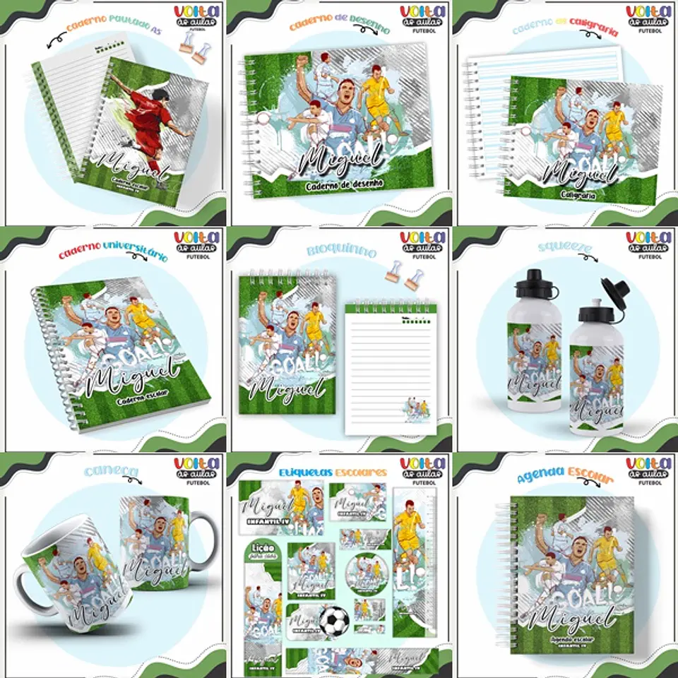 ARQUIVO ENCADERNAÇÃO KIT ESCOLAR FUTEBOL - LINA CRIATIVA 1