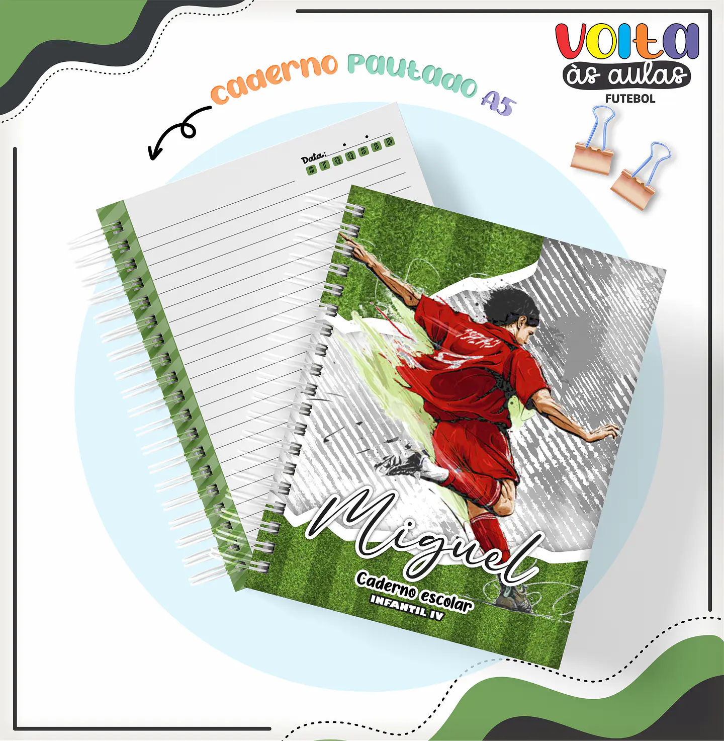 ARQUIVO ENCADERNAÇÃO KIT ESCOLAR FUTEBOL - LINA CRIATIVA 3