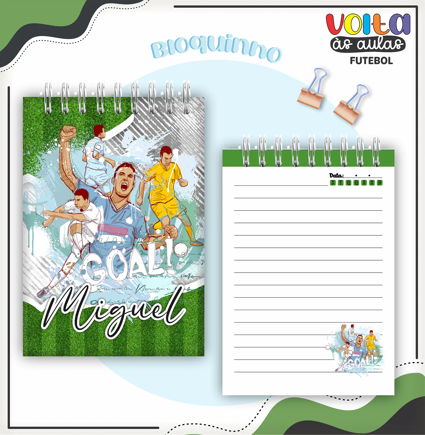 ARQUIVO ENCADERNAÇÃO KIT ESCOLAR FUTEBOL - LINA CRIATIVA 9