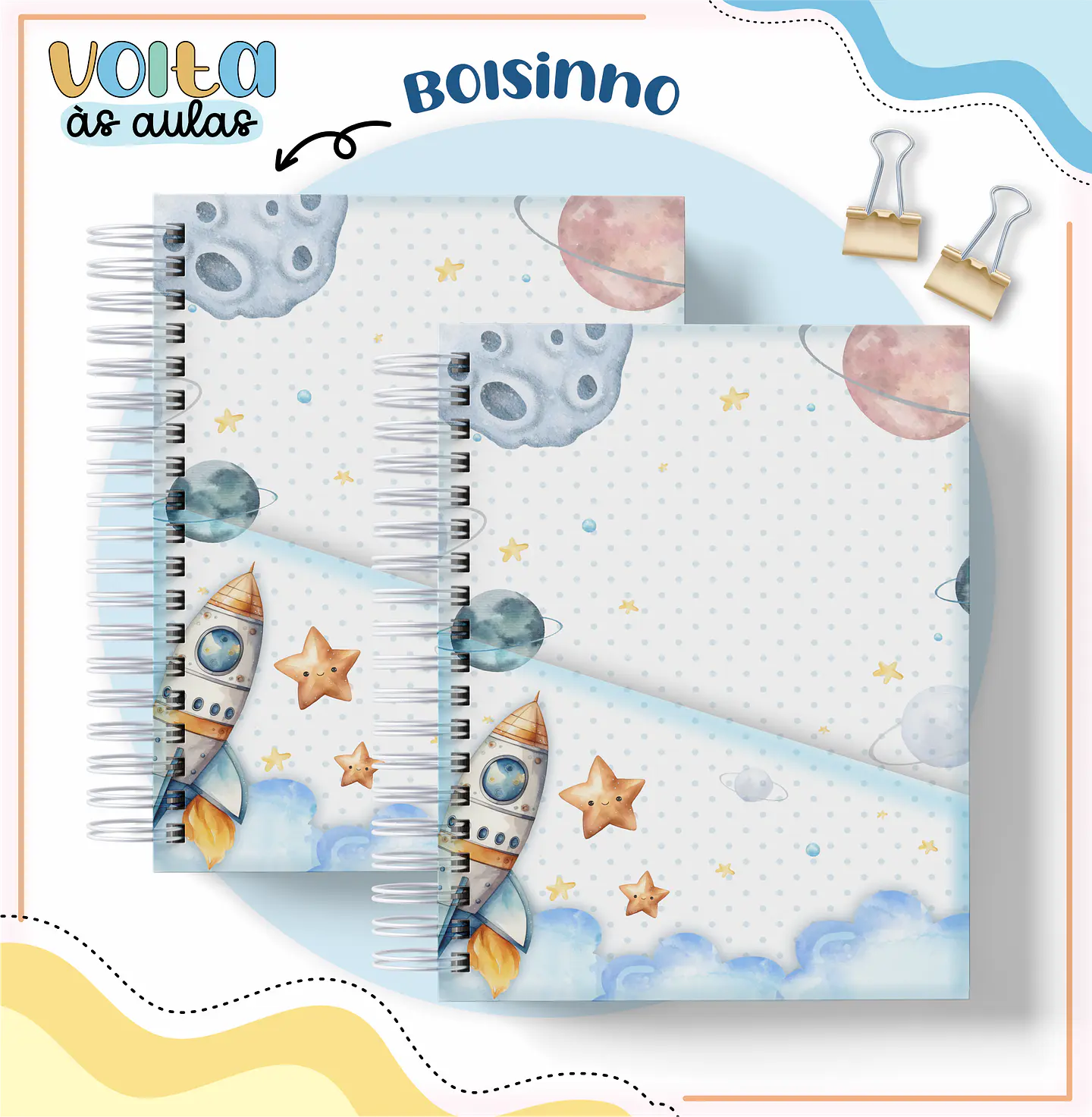 ARQUIVO ENCADERNAÇÃO KIT ESCOLAR ASTRONAUTA - LINA CRIATIVA 6