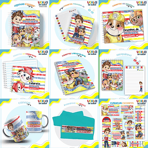 ARQUIVO ENCADERNAÇÃO KIT ESCOLAR PATRULHA CANINA - LINA CRIATIVA