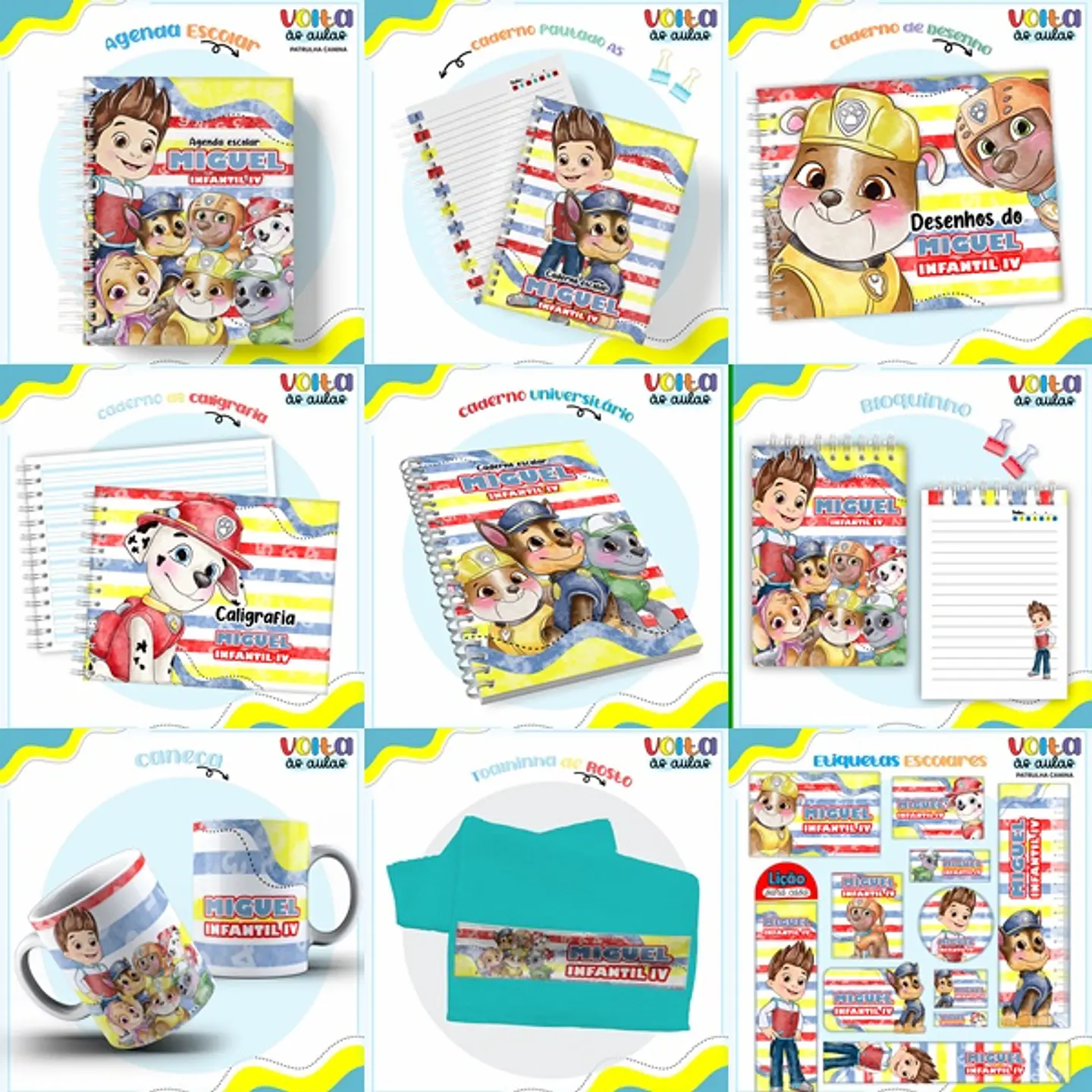 ARQUIVO ENCADERNAÇÃO KIT ESCOLAR PATRULHA CANINA - LINA CRIATIVA 1