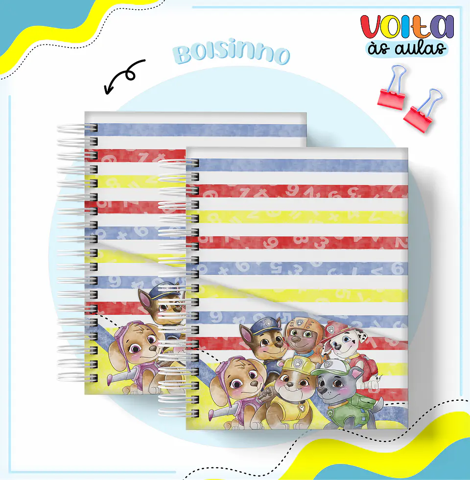 ARQUIVO ENCADERNAÇÃO KIT ESCOLAR PATRULHA CANINA - LINA CRIATIVA 2