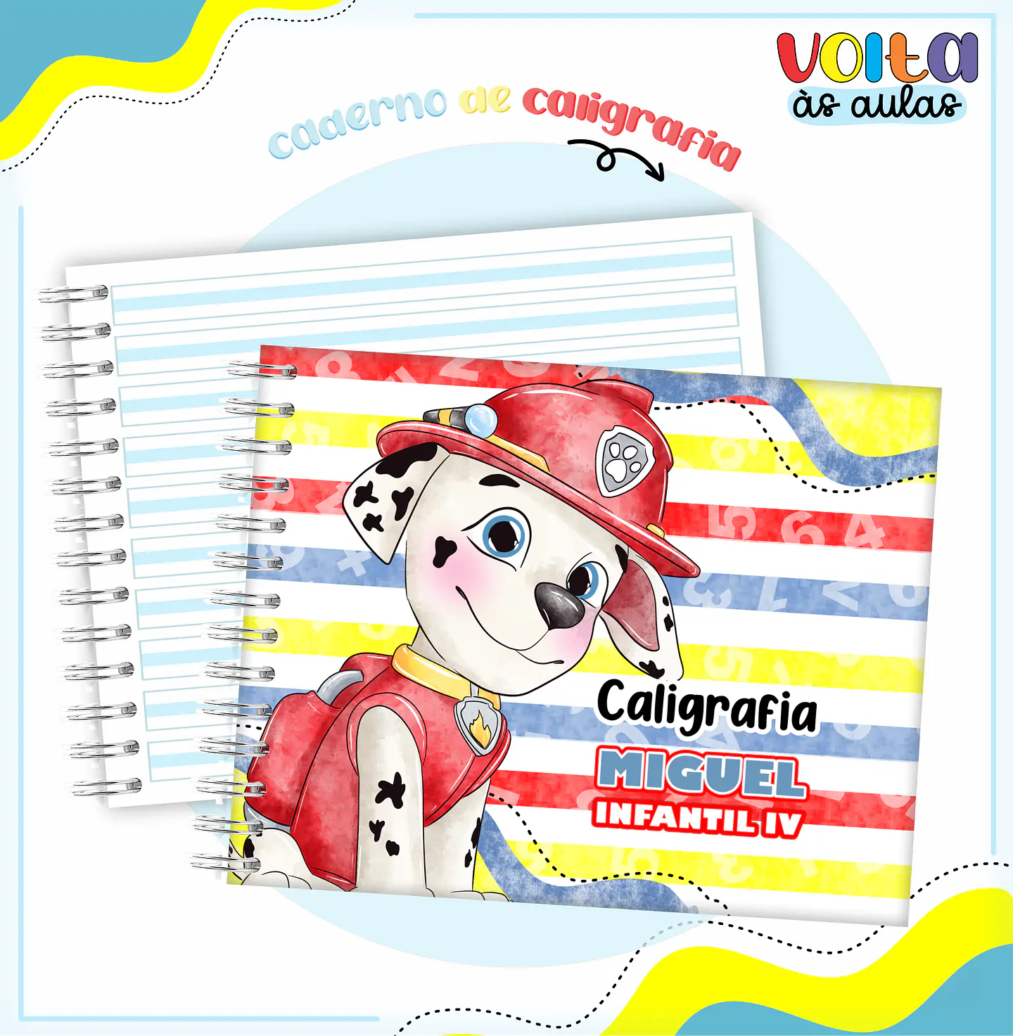 ARQUIVO ENCADERNAÇÃO KIT ESCOLAR PATRULHA CANINA - LINA CRIATIVA 4