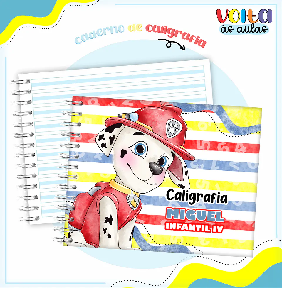 ARQUIVO ENCADERNAÇÃO KIT ESCOLAR PATRULHA CANINA - LINA CRIATIVA 4