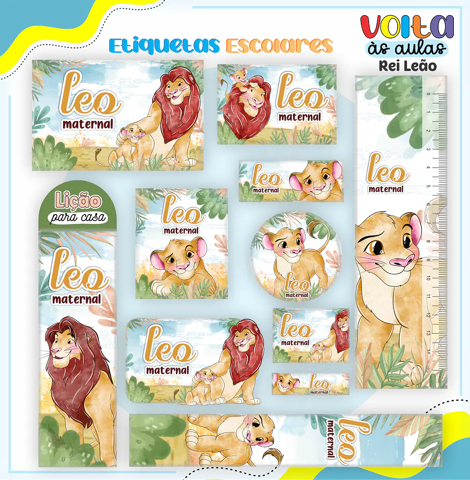 ARQUIVO ENCADERNAÇÃO KIT ESCOLAR REI LEÃO - LINA CRIATIVA 3