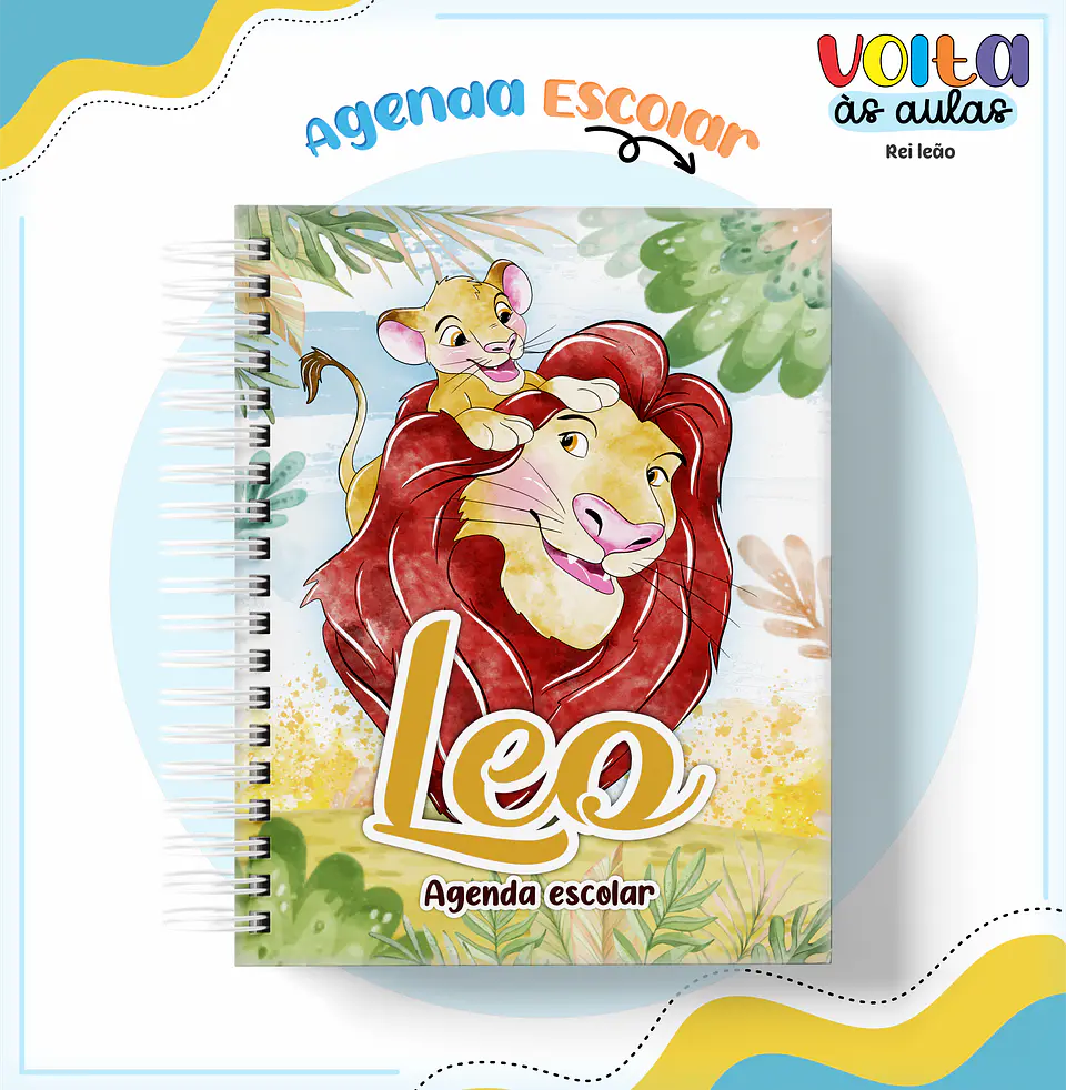 ARQUIVO ENCADERNAÇÃO KIT ESCOLAR REI LEÃO - LINA CRIATIVA 4