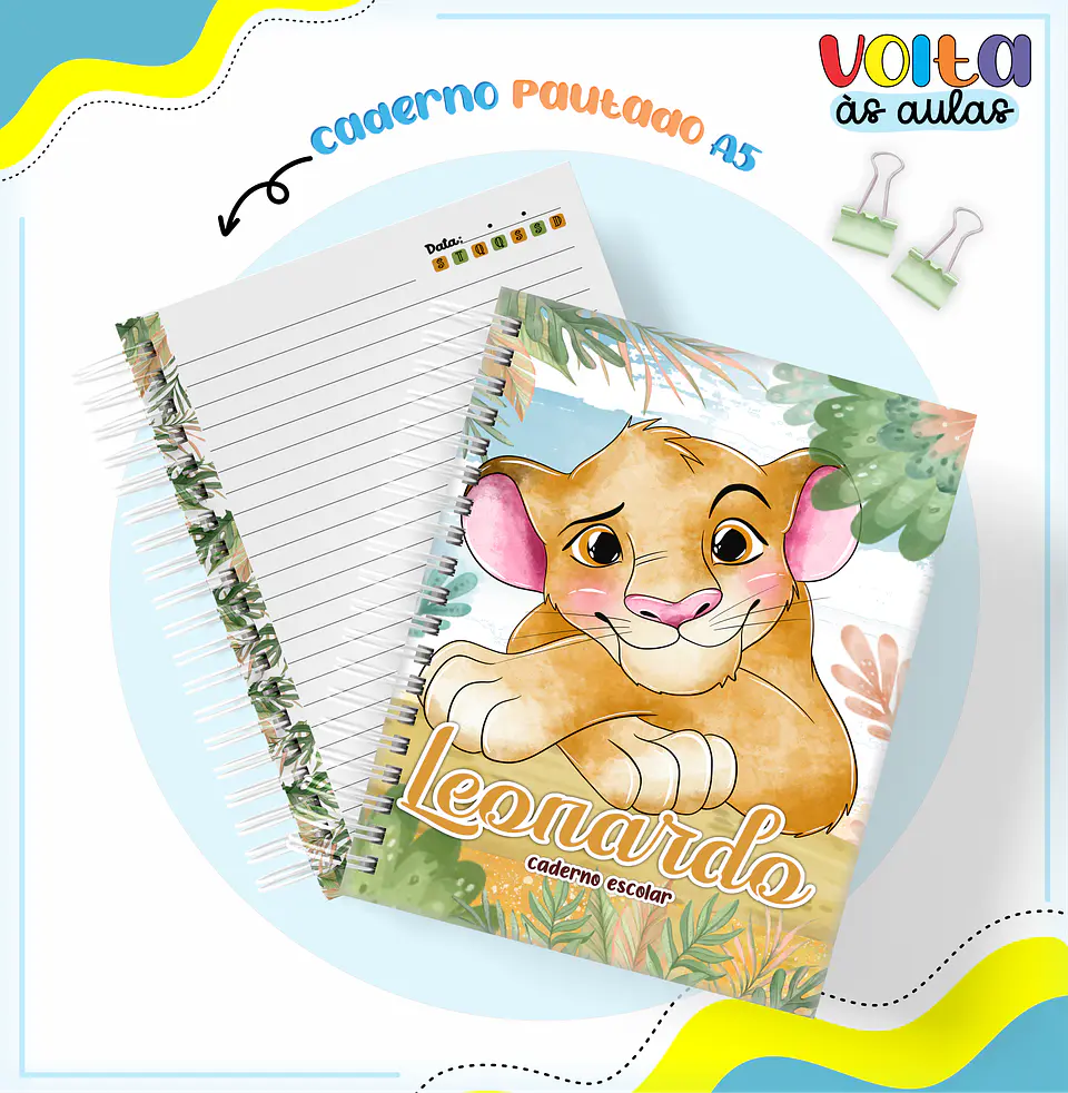 ARQUIVO ENCADERNAÇÃO KIT ESCOLAR REI LEÃO - LINA CRIATIVA 5