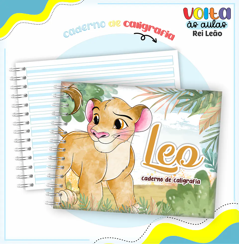 ARQUIVO ENCADERNAÇÃO KIT ESCOLAR REI LEÃO - LINA CRIATIVA 8