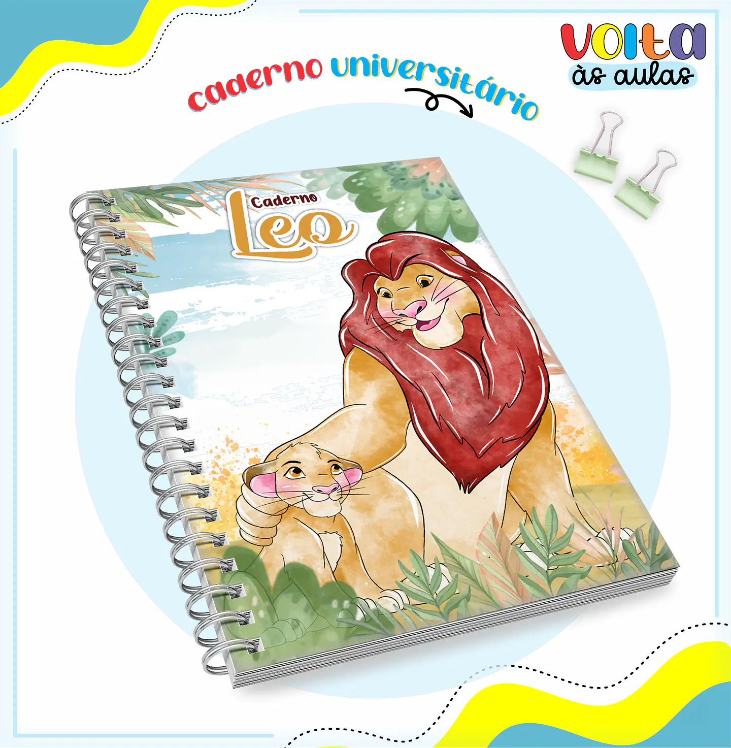 ARQUIVO ENCADERNAÇÃO KIT ESCOLAR REI LEÃO - LINA CRIATIVA 10