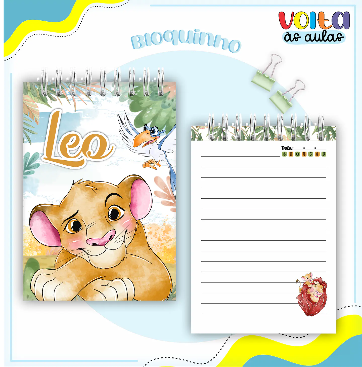 ARQUIVO ENCADERNAÇÃO KIT ESCOLAR REI LEÃO - LINA CRIATIVA 11