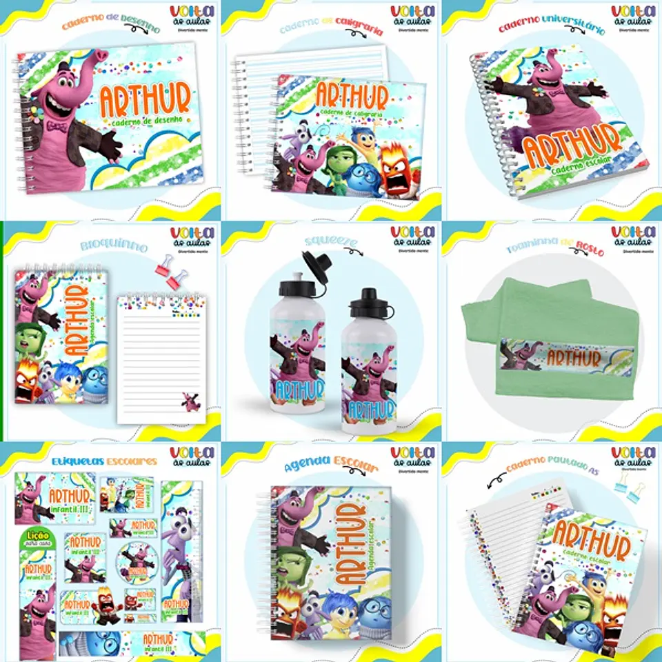 ARQUIVO ENCADERNAÇÃO KIT ESCOLAR DIVERTIDAMENTE - LINA CRIATIVA 1