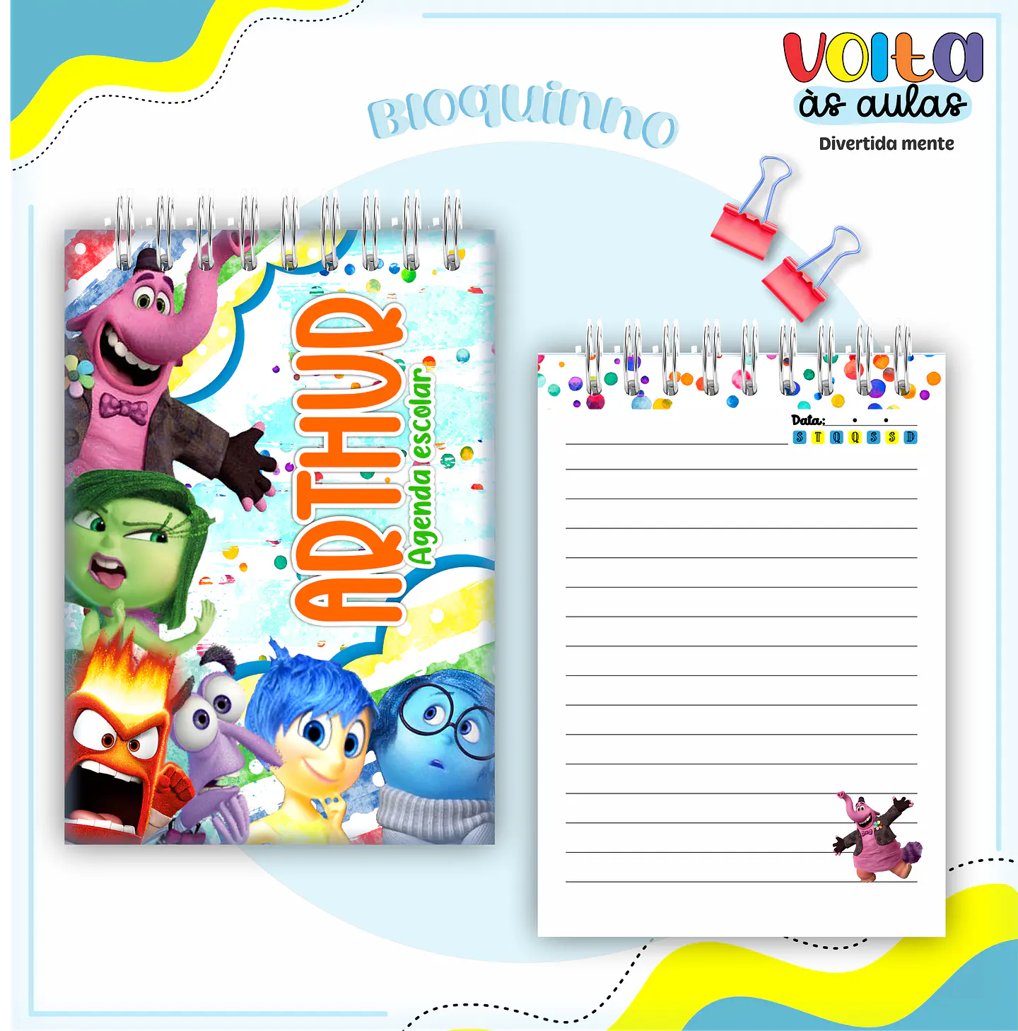 ARQUIVO ENCADERNAÇÃO KIT ESCOLAR DIVERTIDAMENTE - LINA CRIATIVA 6