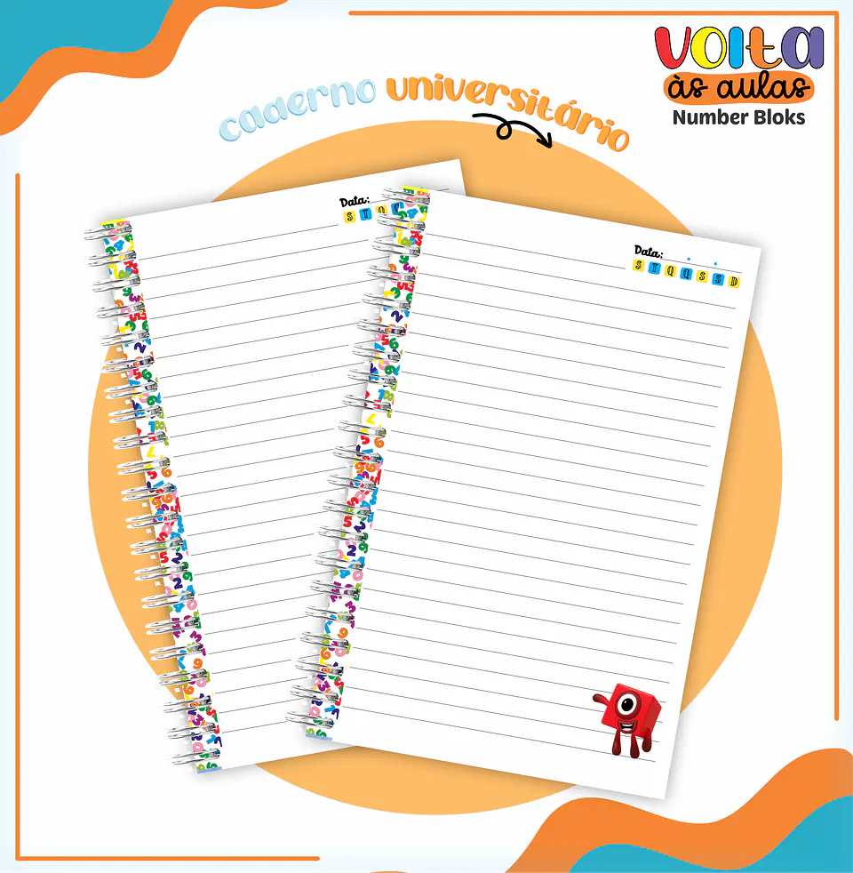 ARQUIVO ENCADERNAÇÃO KIT ESCOLAR NUMBER BLOCKS - LINA CRIATIVA 2