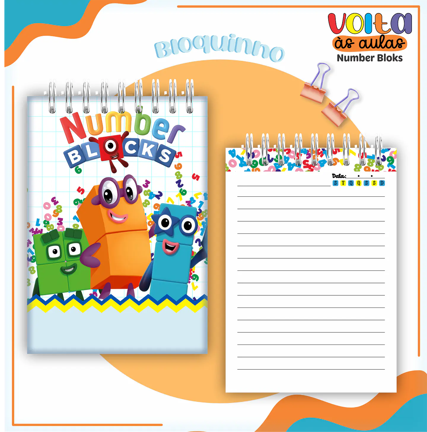 ARQUIVO ENCADERNAÇÃO KIT ESCOLAR NUMBER BLOCKS - LINA CRIATIVA 4
