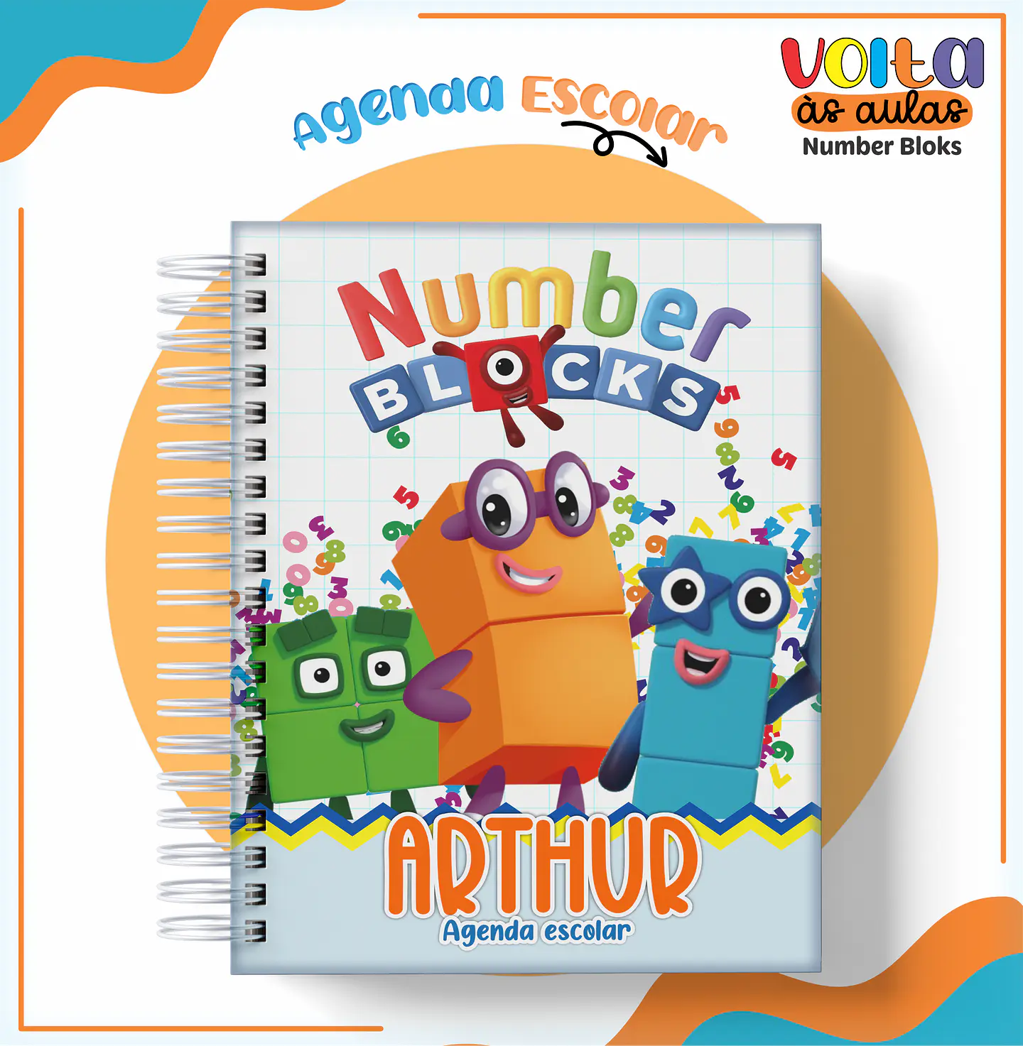 ARQUIVO ENCADERNAÇÃO KIT ESCOLAR NUMBER BLOCKS - LINA CRIATIVA 9