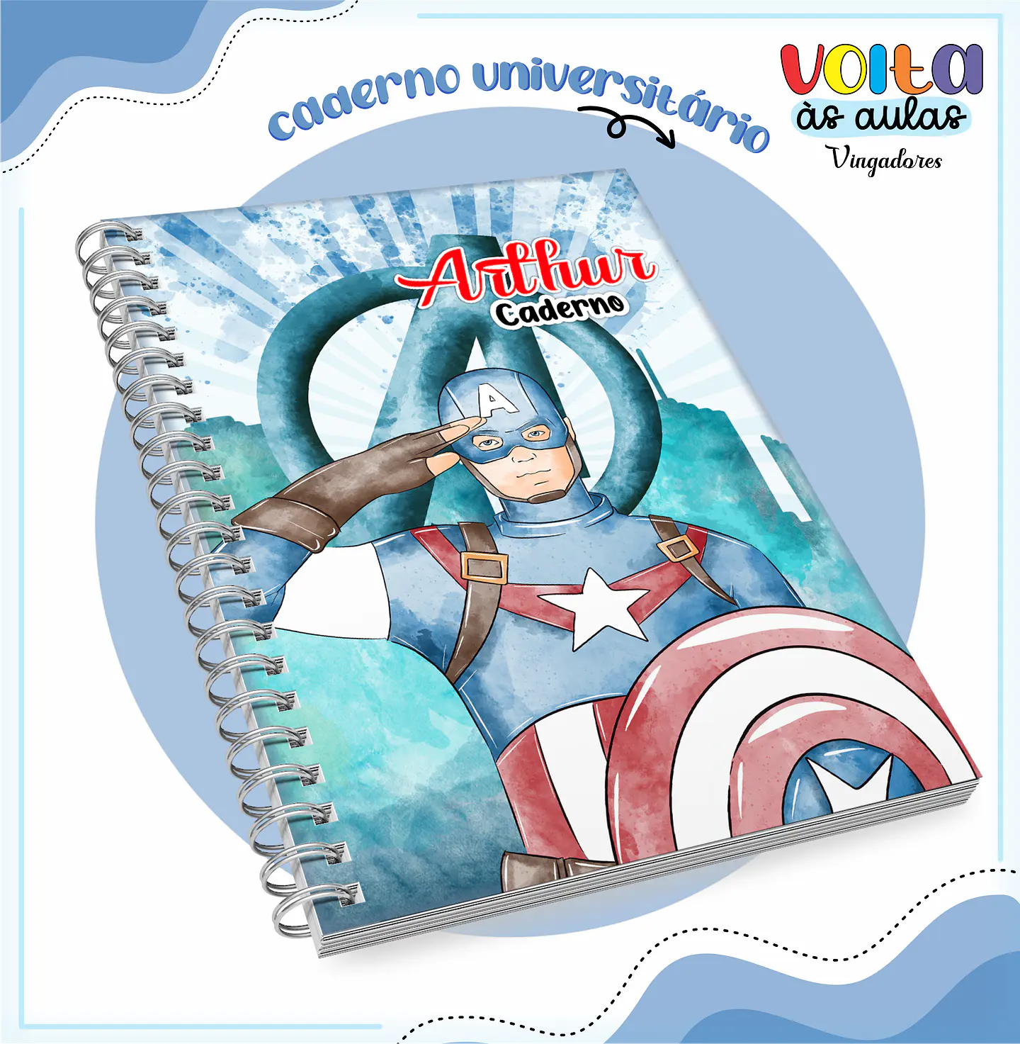 ARQUIVO ENCADERNAÇÃO KIT ESCOLAR VINGADORES - LINA CRIATIVA 5