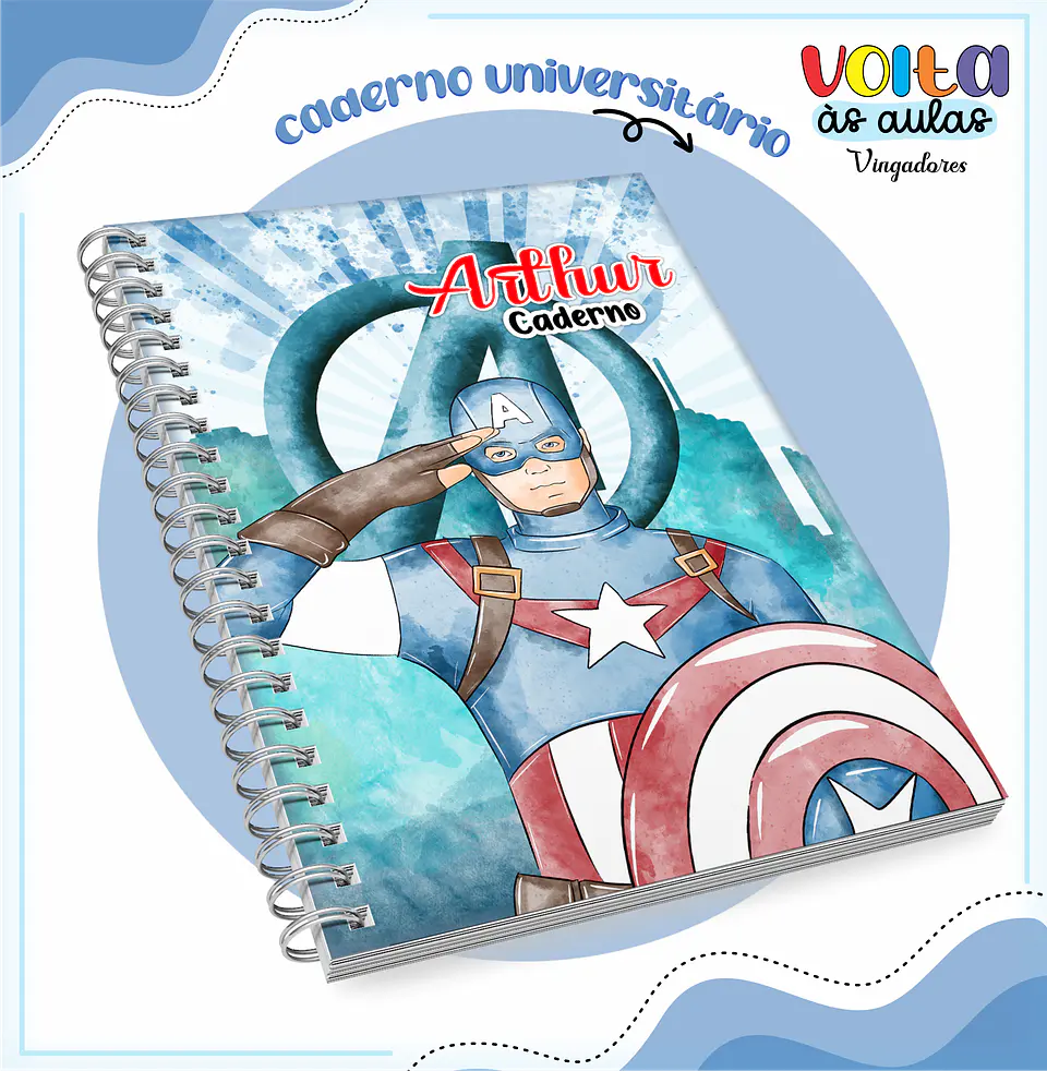 ARQUIVO ENCADERNAÇÃO KIT ESCOLAR VINGADORES - LINA CRIATIVA 5