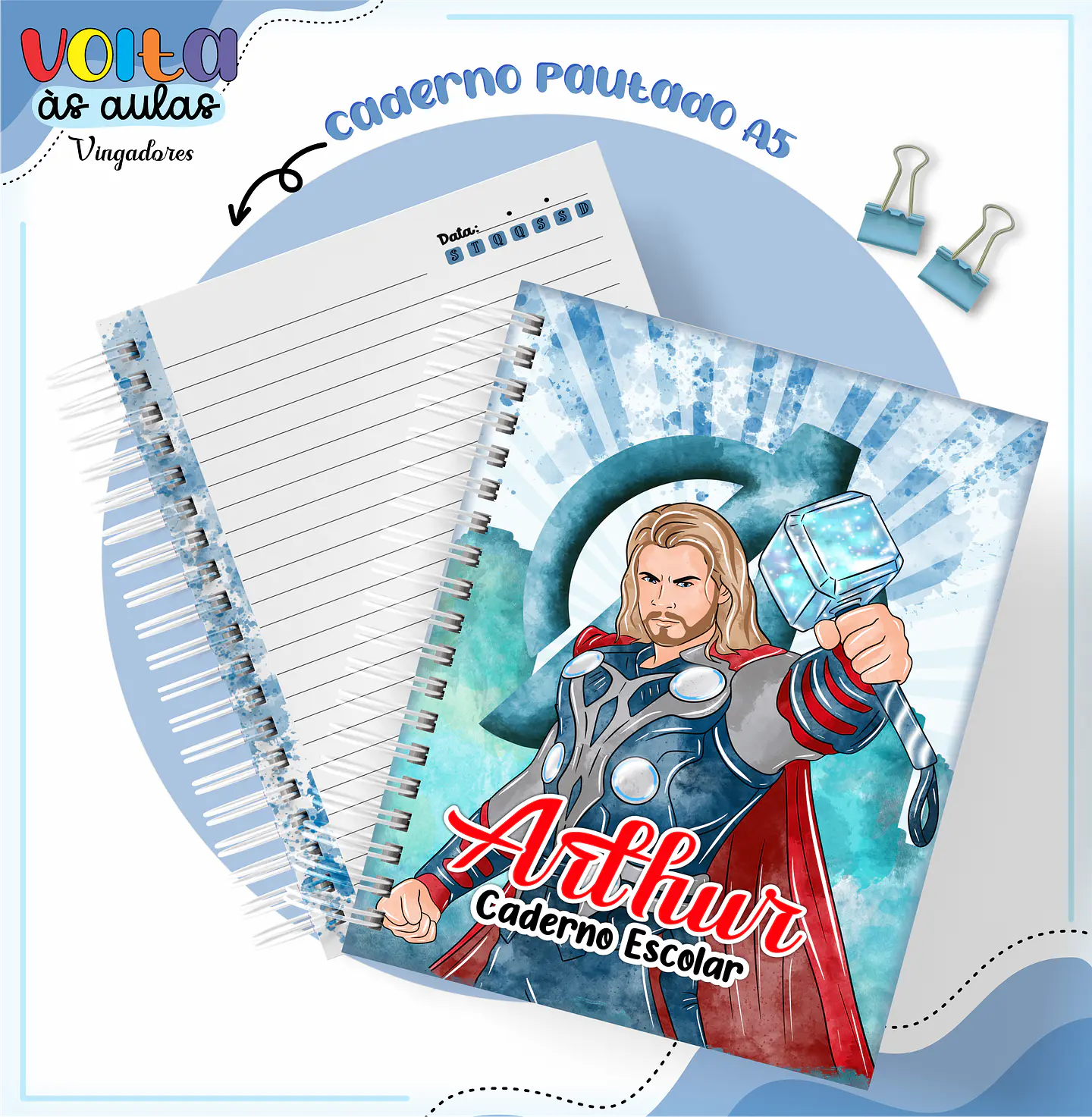 ARQUIVO ENCADERNAÇÃO KIT ESCOLAR VINGADORES - LINA CRIATIVA 12