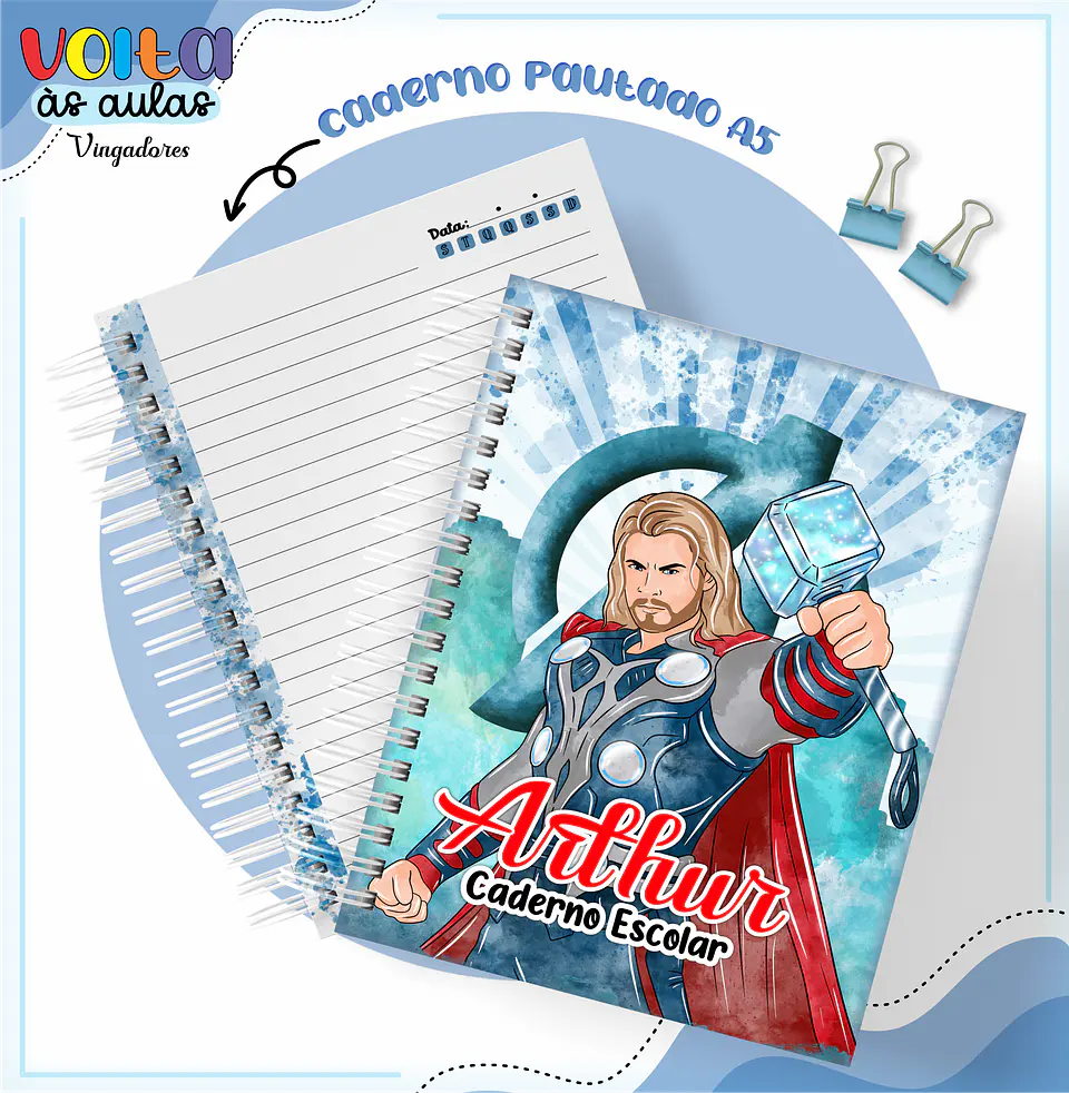 ARQUIVO ENCADERNAÇÃO KIT ESCOLAR VINGADORES - LINA CRIATIVA 12