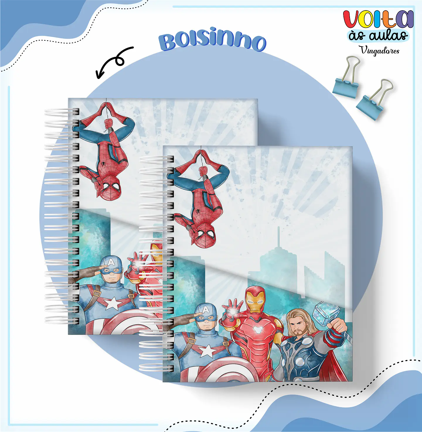 ARQUIVO ENCADERNAÇÃO KIT ESCOLAR VINGADORES - LINA CRIATIVA 13