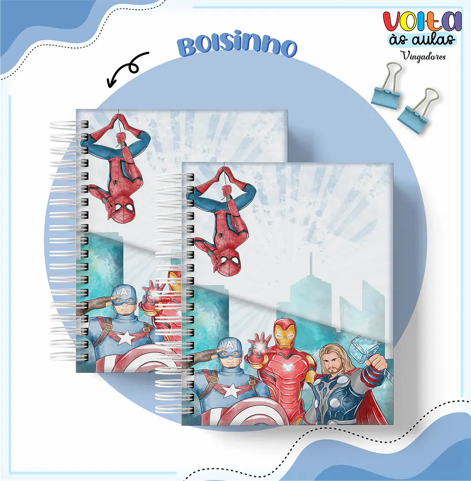 ARQUIVO ENCADERNAÇÃO KIT ESCOLAR VINGADORES - LINA CRIATIVA 13