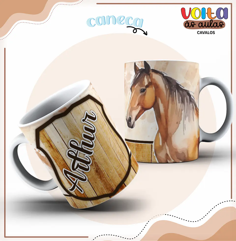 ARQUIVO ENCADERNAÇÃO KIT ESCOLAR CAVALOS - LINA CRIATIVA 7