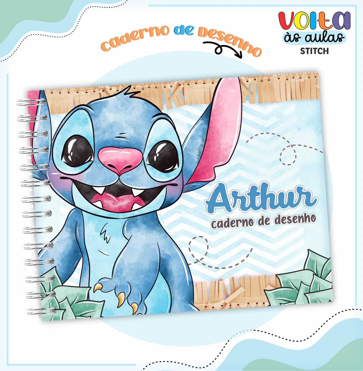 ARQUIVO ENCADERNAÇÃO KIT ESCOLAR STITCH - LINA CRIATIVA 2