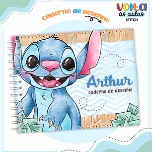 ARQUIVO ENCADERNAÇÃO KIT ESCOLAR STITCH - LINA CRIATIVA