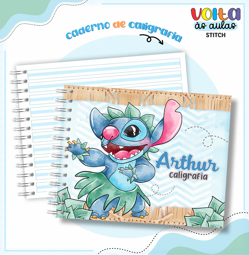ARQUIVO ENCADERNAÇÃO KIT ESCOLAR STITCH - LINA CRIATIVA 3