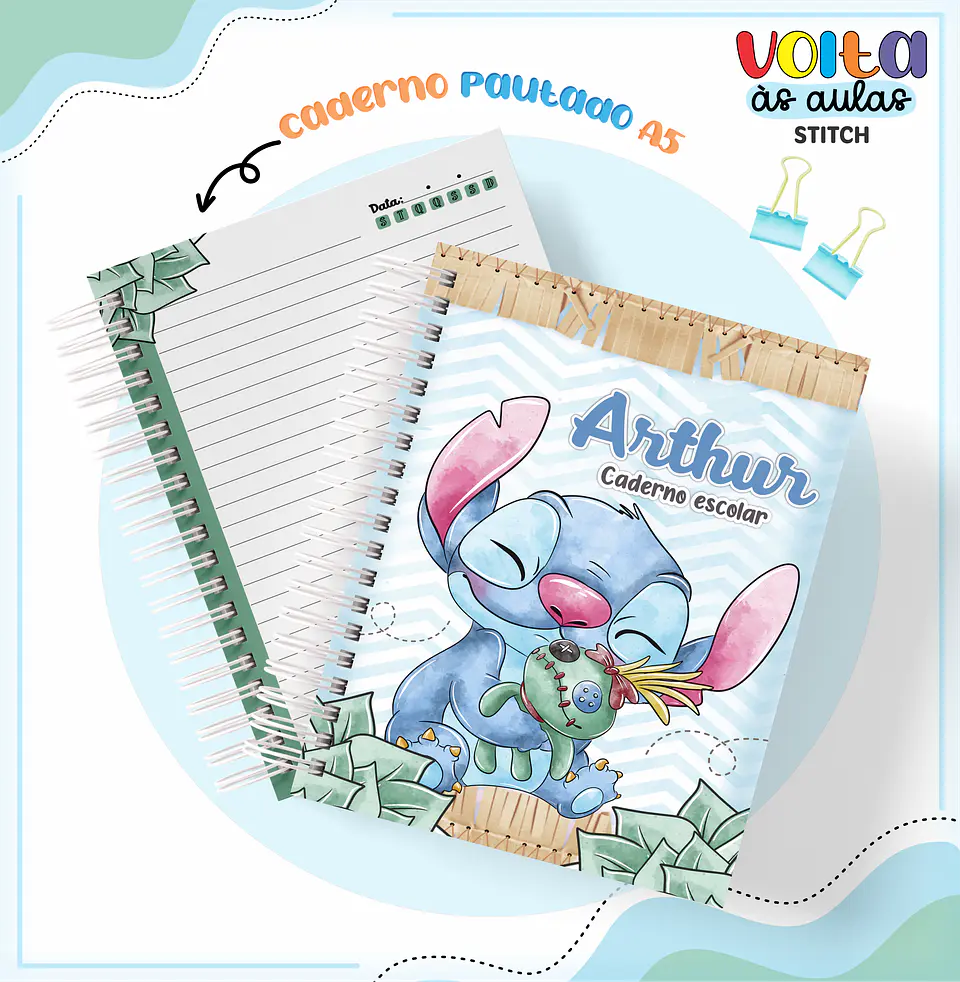 ARQUIVO ENCADERNAÇÃO KIT ESCOLAR STITCH - LINA CRIATIVA 12