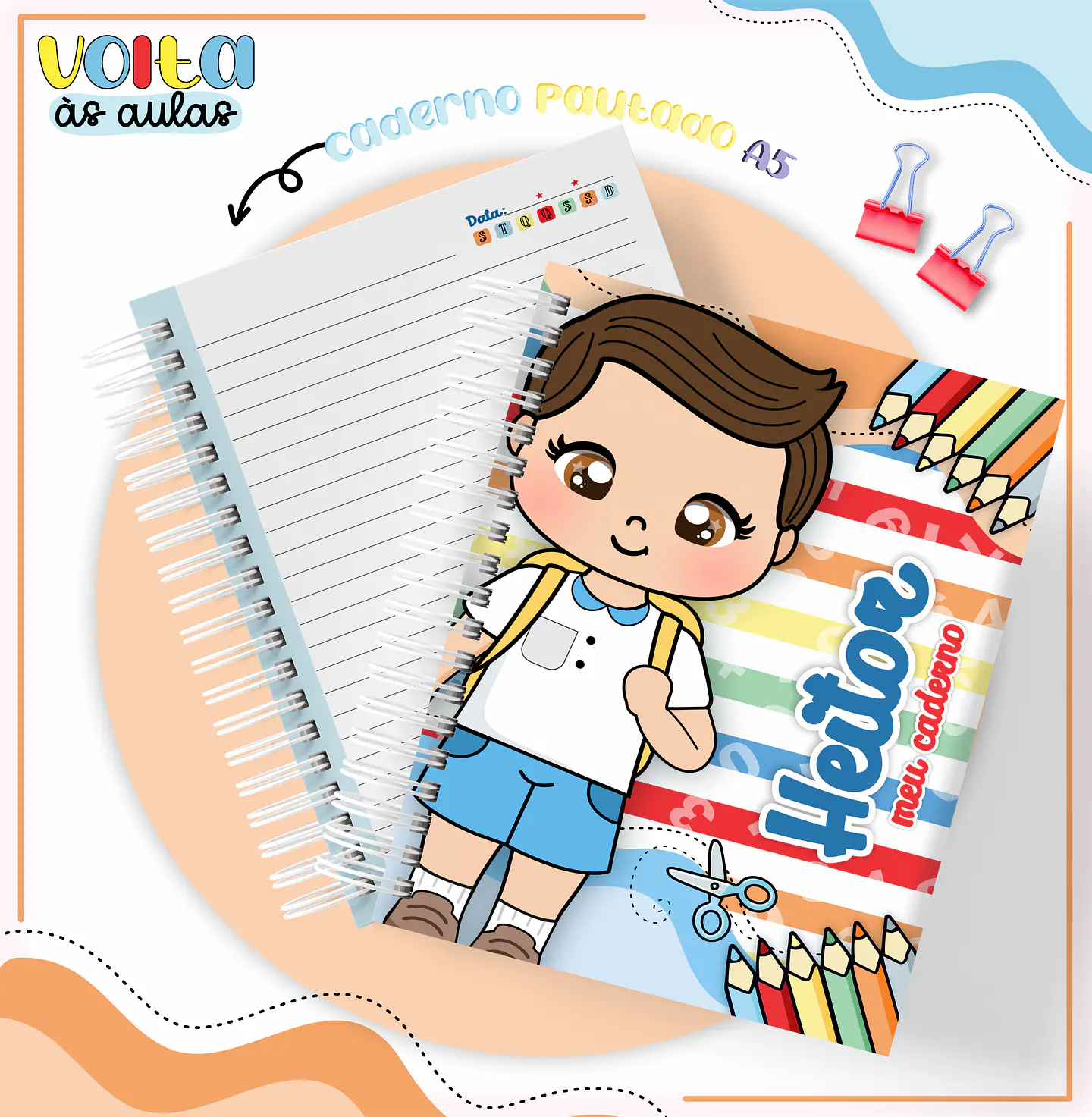ARQUIVO ENCADERNAÇÃO KIT ESCOLAR ALUNINHOS MENINO - LINA CRIATIVA 5