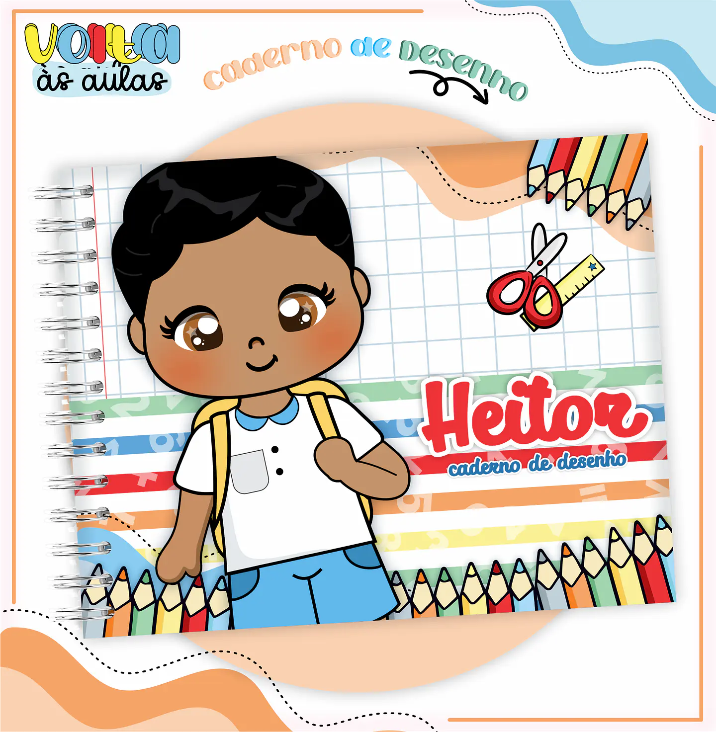 ARQUIVO ENCADERNAÇÃO KIT ESCOLAR ALUNINHOS MENINO - LINA CRIATIVA 7