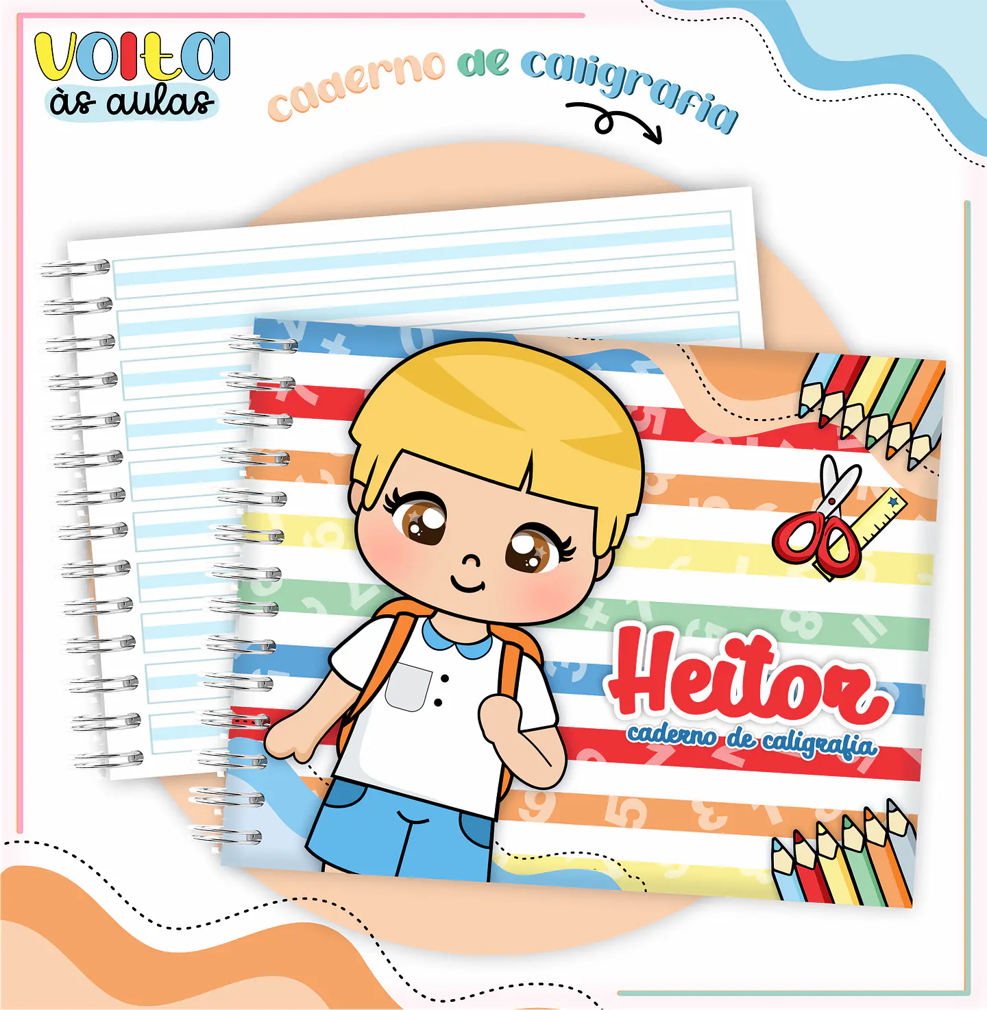 ARQUIVO ENCADERNAÇÃO KIT ESCOLAR ALUNINHOS MENINO - LINA CRIATIVA 8