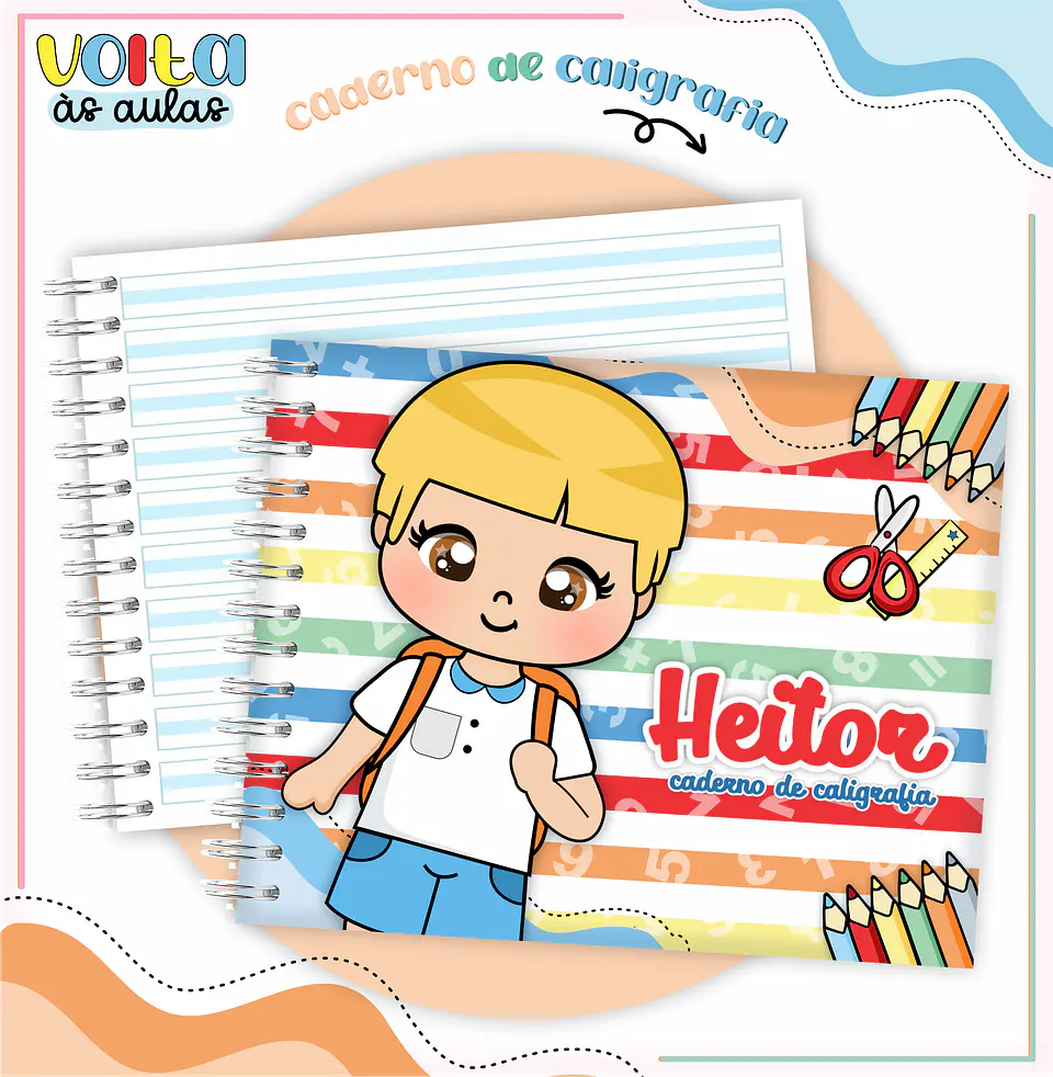 ARQUIVO ENCADERNAÇÃO KIT ESCOLAR ALUNINHOS MENINO - LINA CRIATIVA 8