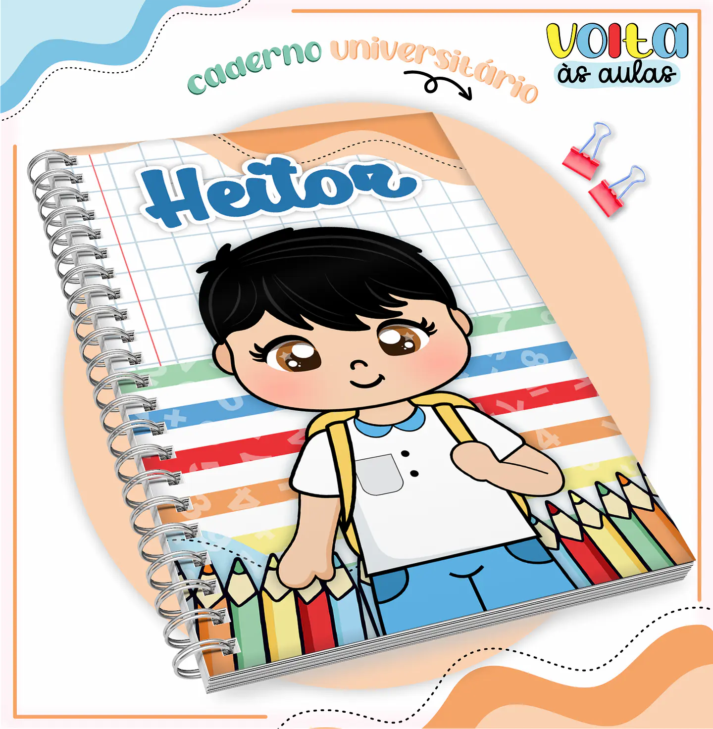 ARQUIVO ENCADERNAÇÃO KIT ESCOLAR ALUNINHOS MENINO - LINA CRIATIVA 10