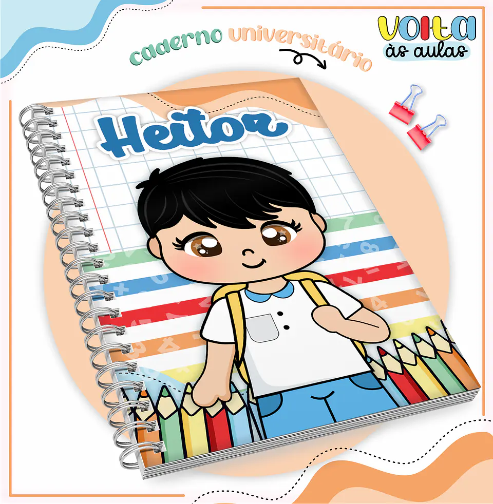 ARQUIVO ENCADERNAÇÃO KIT ESCOLAR ALUNINHOS MENINO - LINA CRIATIVA 10