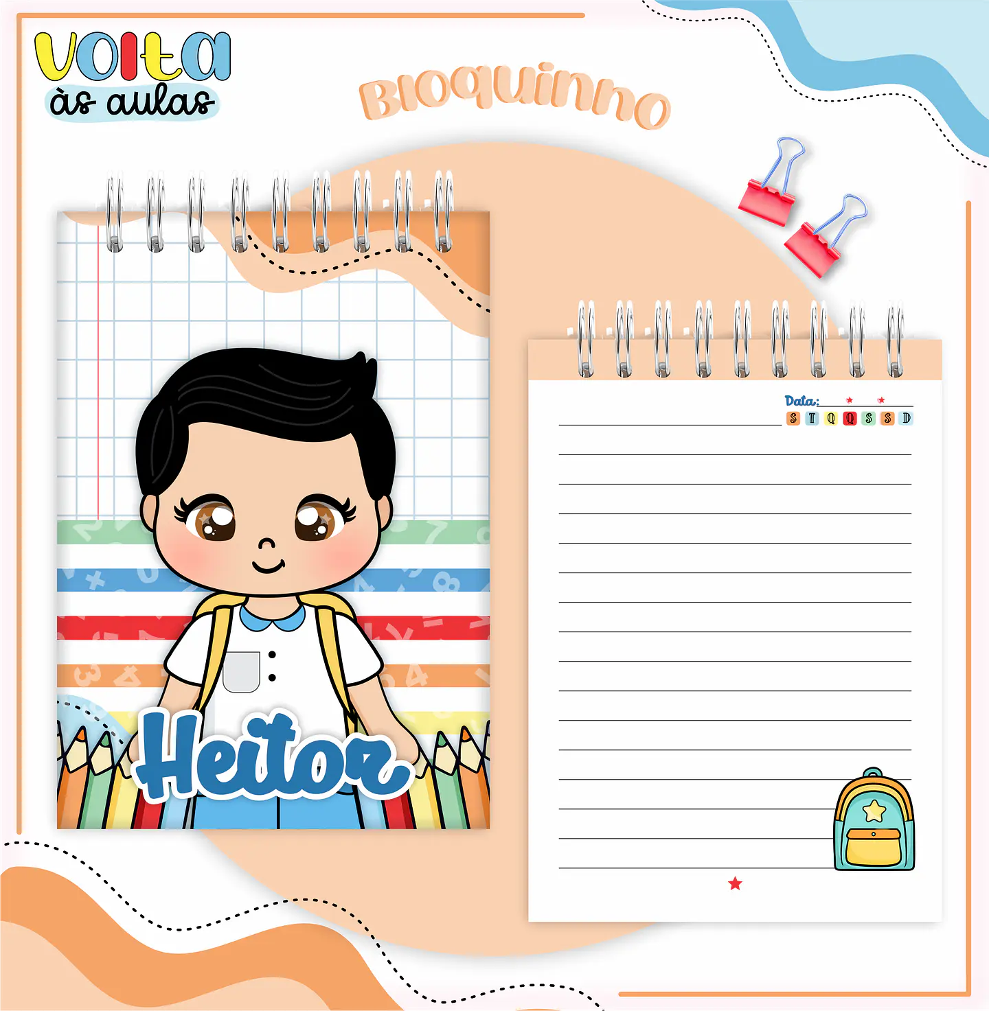 ARQUIVO ENCADERNAÇÃO KIT ESCOLAR ALUNINHOS MENINO - LINA CRIATIVA 11