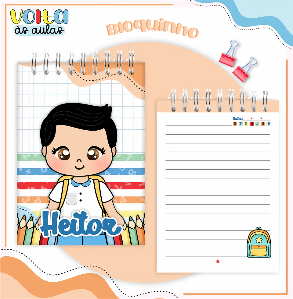 ARQUIVO ENCADERNAÇÃO KIT ESCOLAR ALUNINHOS MENINO - LINA CRIATIVA 11