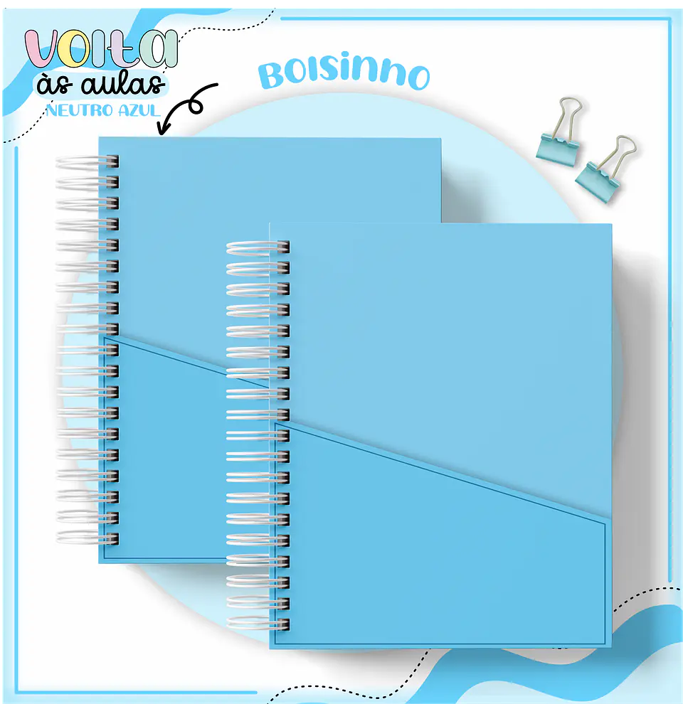 ARQUIVO ENCADERNAÇÃO KIT ESCOLAR NEUTRO AZUL - LINA CRIATIVA 3