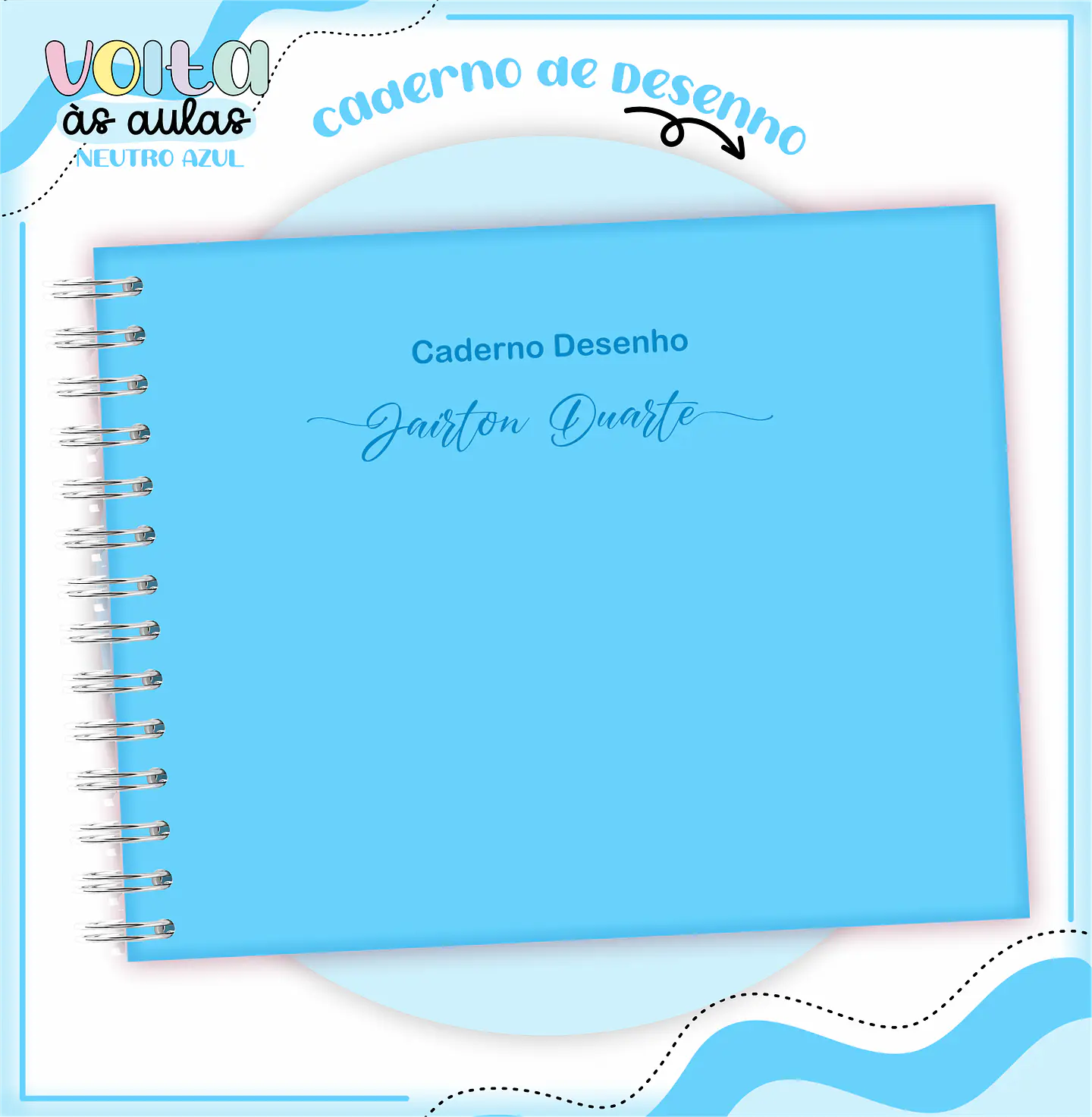 ARQUIVO ENCADERNAÇÃO KIT ESCOLAR NEUTRO AZUL - LINA CRIATIVA 4
