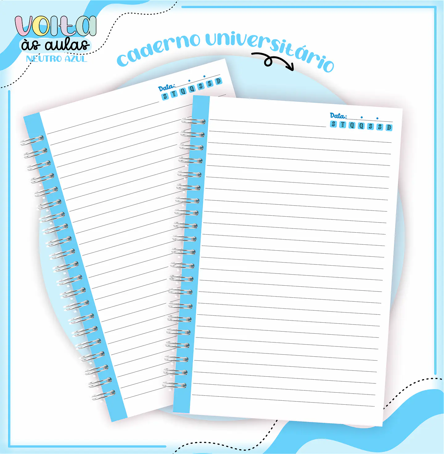 ARQUIVO ENCADERNAÇÃO KIT ESCOLAR NEUTRO AZUL - LINA CRIATIVA 6
