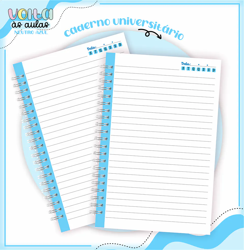 ARQUIVO ENCADERNAÇÃO KIT ESCOLAR NEUTRO AZUL - LINA CRIATIVA 6