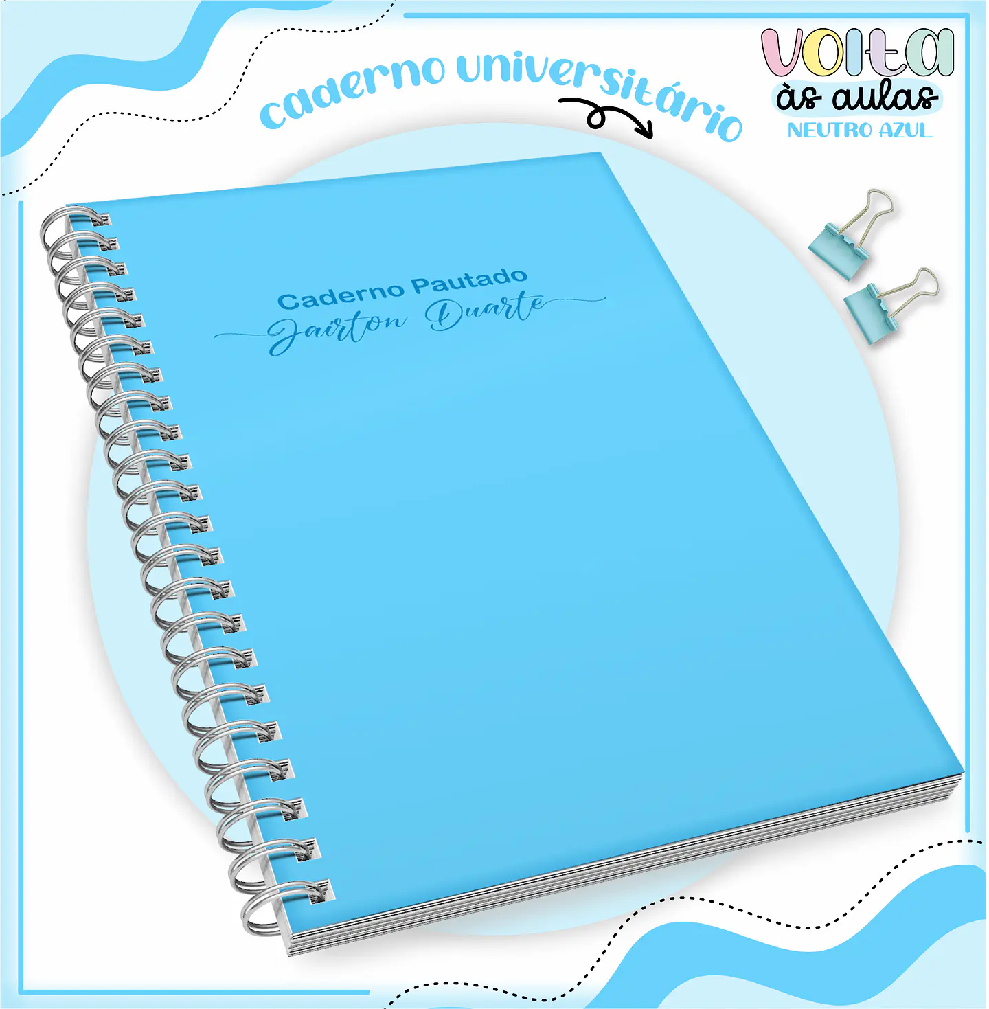 ARQUIVO ENCADERNAÇÃO KIT ESCOLAR NEUTRO AZUL - LINA CRIATIVA 7