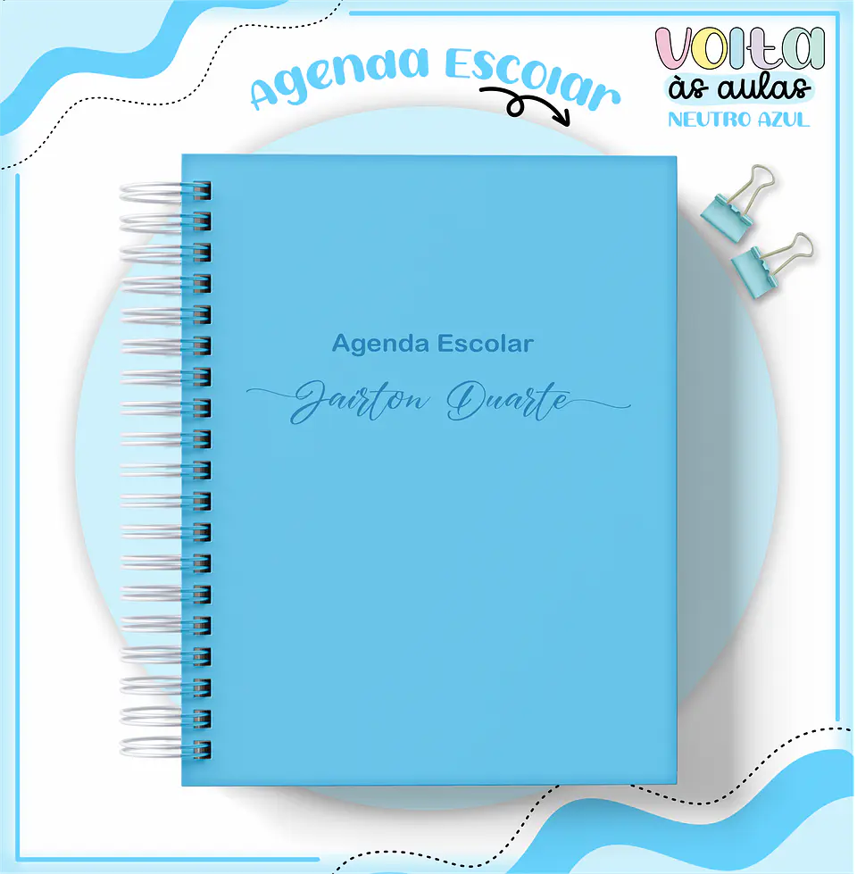 ARQUIVO ENCADERNAÇÃO KIT ESCOLAR NEUTRO AZUL - LINA CRIATIVA 13