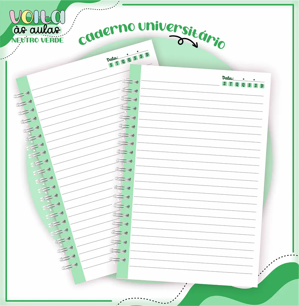 ARQUIVO ENCADERNAÇÃO KIT ESCOLAR NEUTRO VERDE - LINA CRIATIVA 2