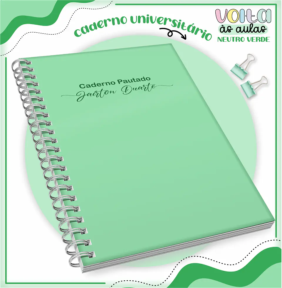 ARQUIVO ENCADERNAÇÃO KIT ESCOLAR NEUTRO VERDE - LINA CRIATIVA 3