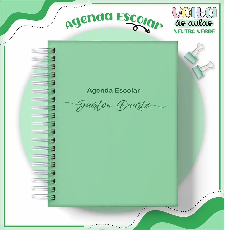 ARQUIVO ENCADERNAÇÃO KIT ESCOLAR NEUTRO VERDE - LINA CRIATIVA 9